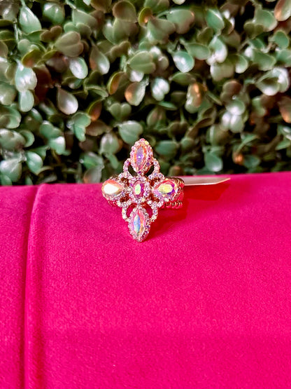 Vintage Floral Marquise Oval Stone Ring