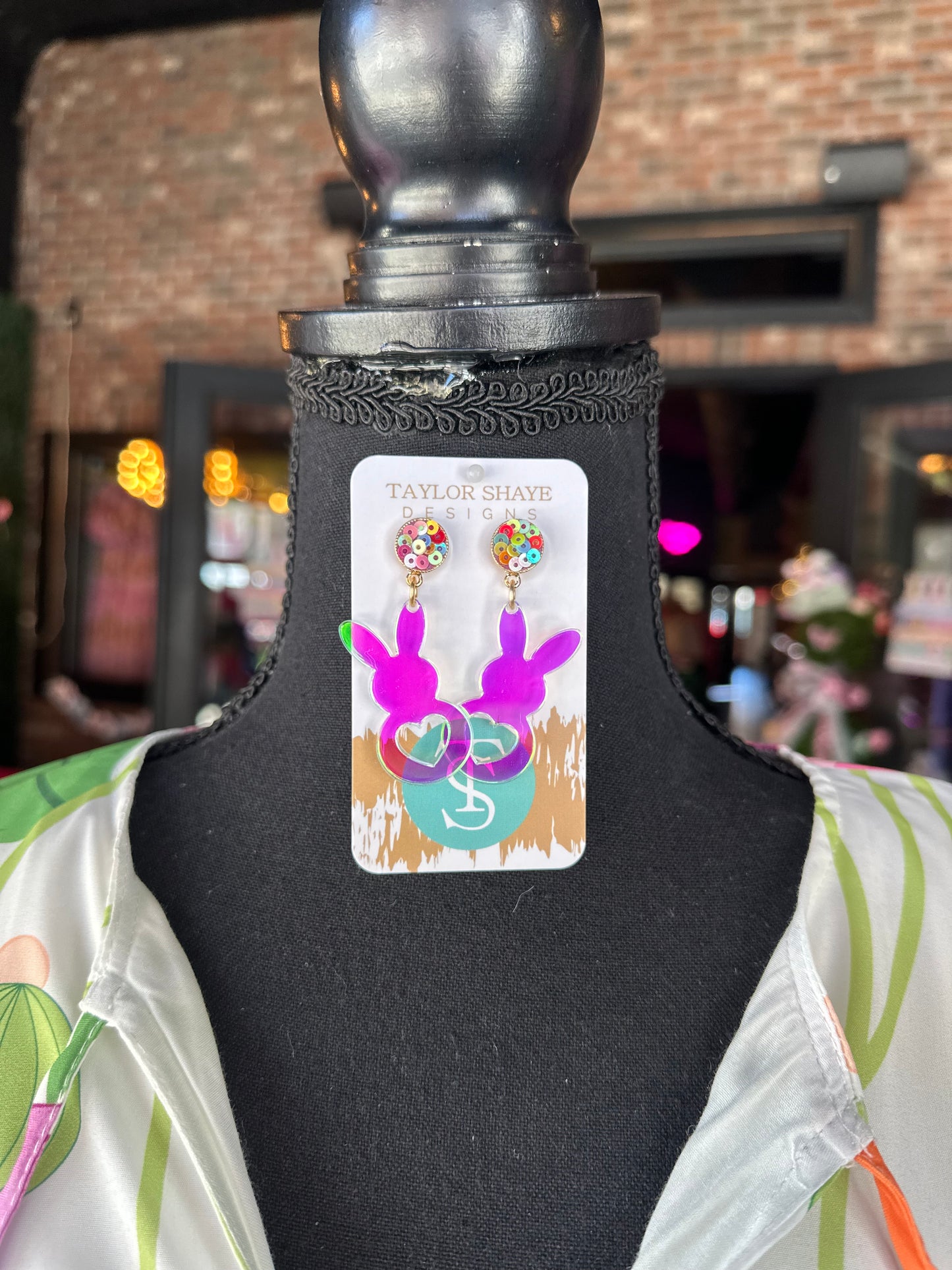 Iridescent Bunny Earrings