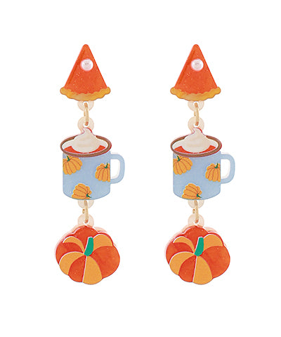 Tiered Fall Pumpkin Earrings
