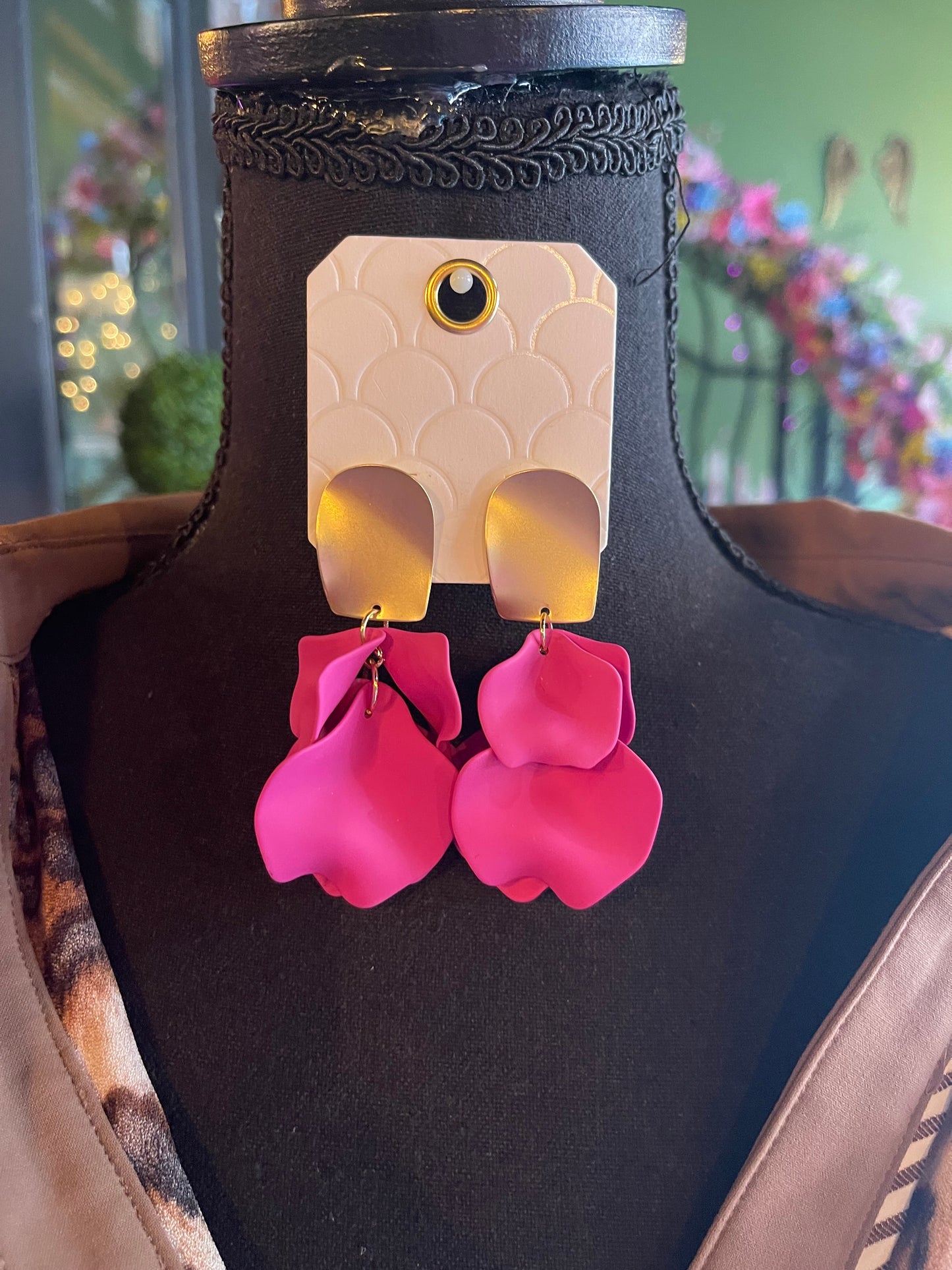 Color Coated Petal Earrings