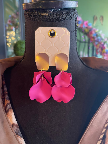 Color Coated Petal Earrings
