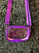 Load image into Gallery viewer, Clear Crossbody w/ Purple trim
