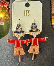 Load image into Gallery viewer, Fall Scarecrow Earrings

