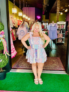 Multicolored Floral Print Layered Romper