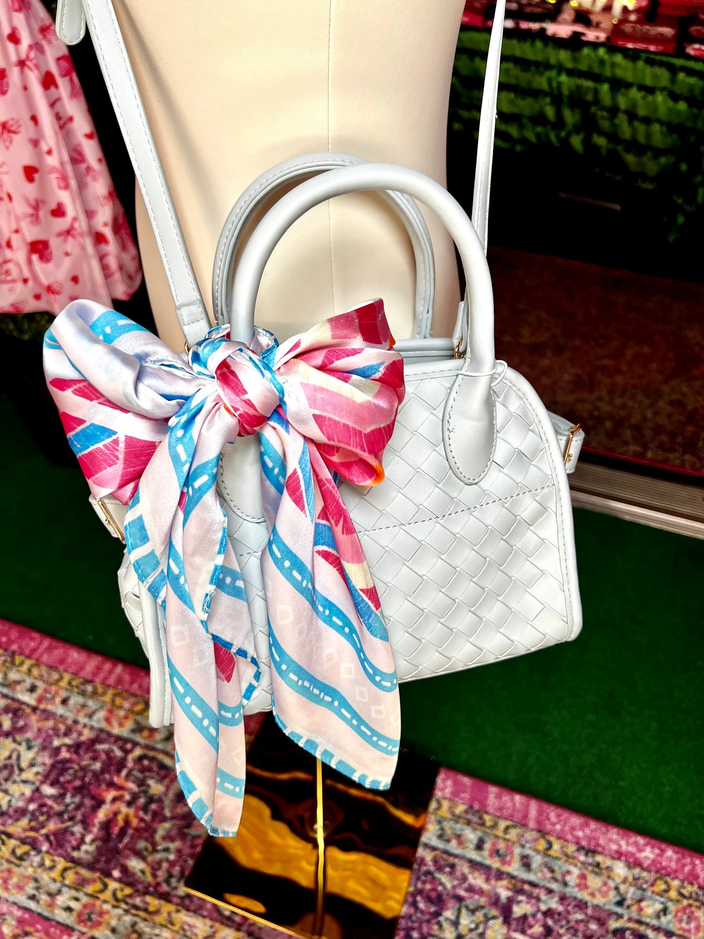 Kristie Ice Blue Woven Crossbody / Satchel