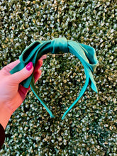 Load image into Gallery viewer, Green Top Bow Headband
