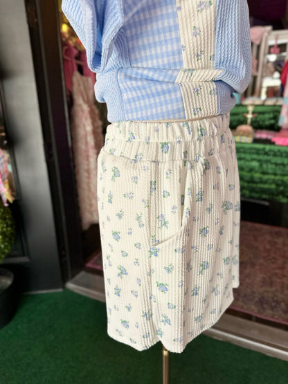 Light Blue Gingham In Bloom Set