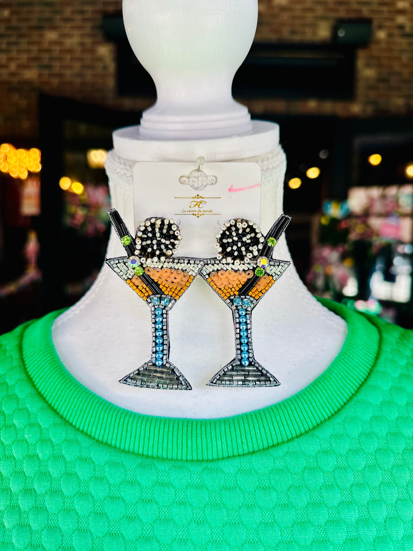 Martini glass earrings