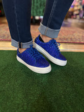 Load image into Gallery viewer, Electric Blue Rhinestone Sneakers
