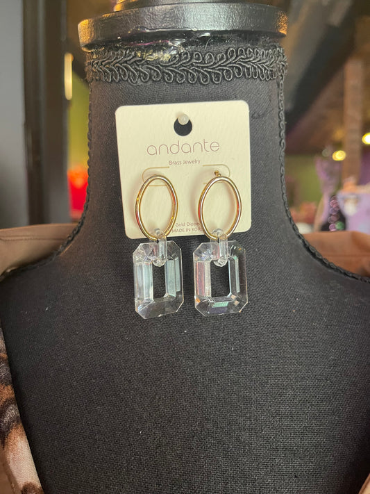 Gold Dipped Clear Dangles