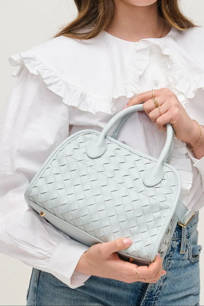 Kristie Ice Blue Woven Crossbody / Satchel