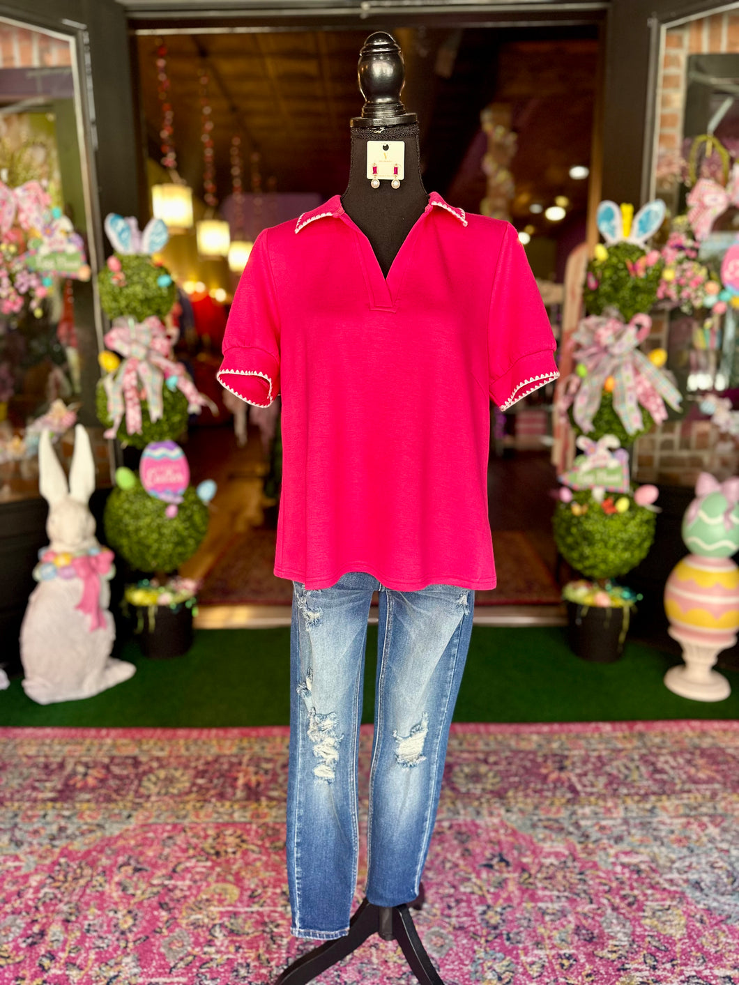 Fuchsia LuxeKnit Polo