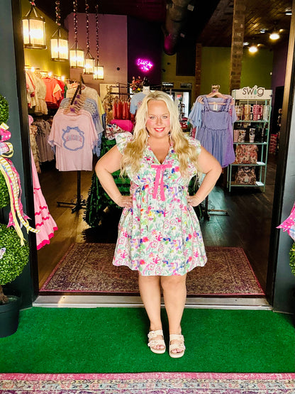 Flutter Sleeve Floral Babydoll Dress