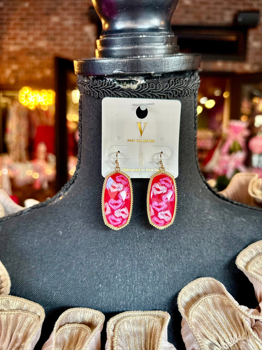 Hexagonal Heart Kisses Earrings