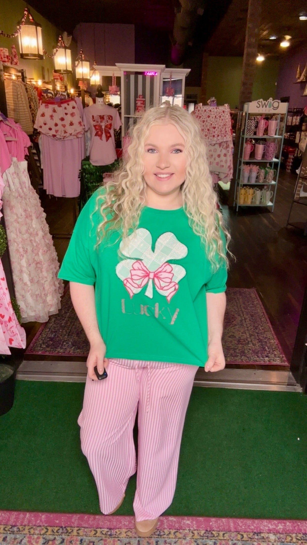 Lucky Clover Embroidered Crop Top