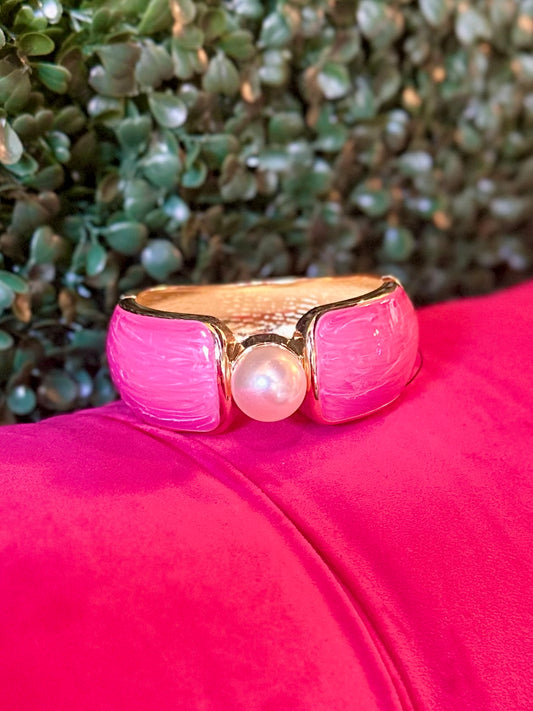 Pink & Gold Pearl Center Bangle