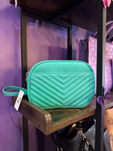 Load image into Gallery viewer, Turquoise Double Zipper Crossbody
