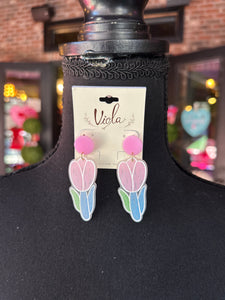 Multicolor Pastel Tulip earrings