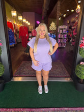 Load image into Gallery viewer, Short sleeve Lavender top &amp; shorts Set
