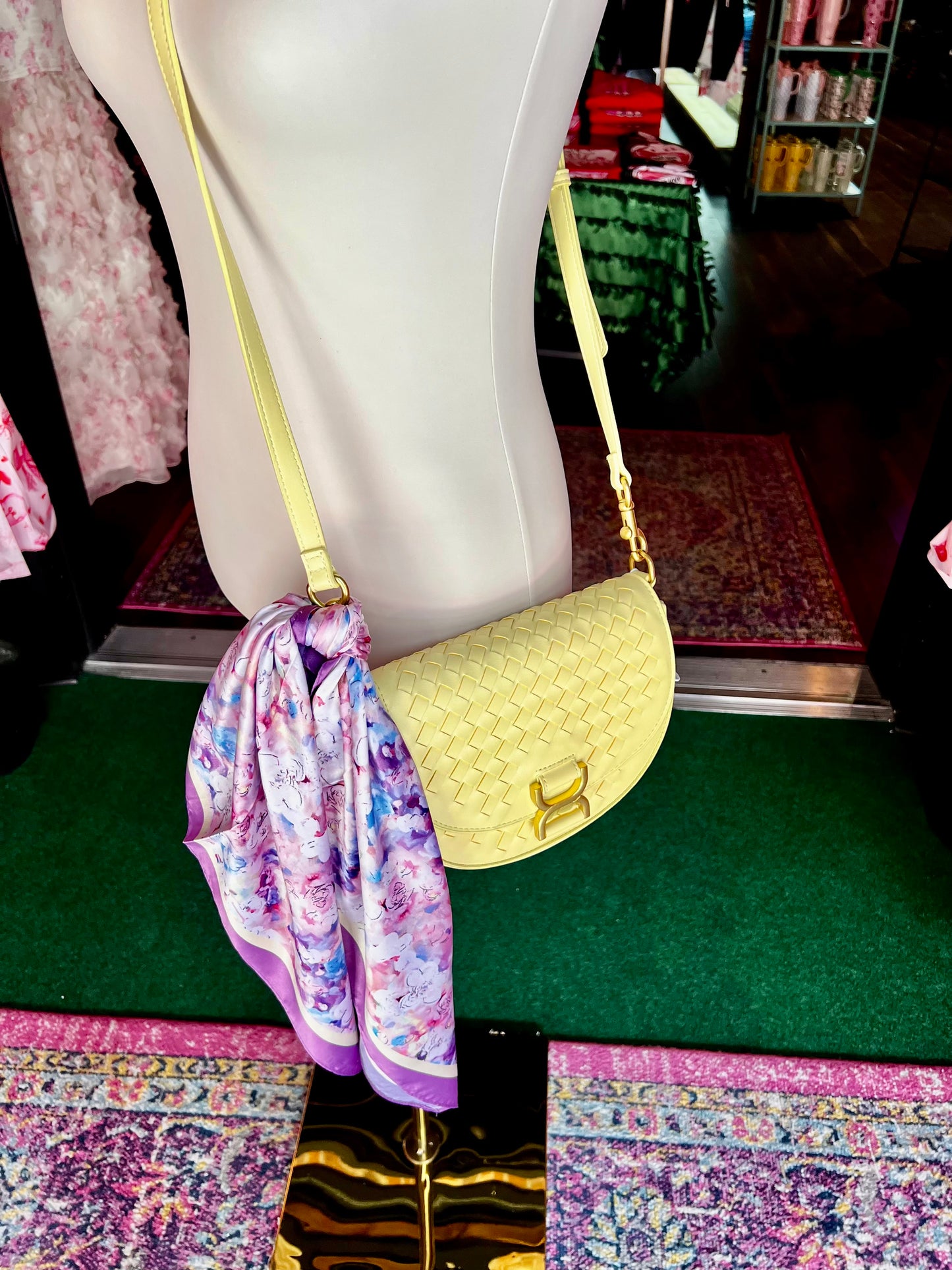 Alise Butter Yellow Woven Crossbody