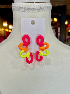 Neon Floral shaped Earrings