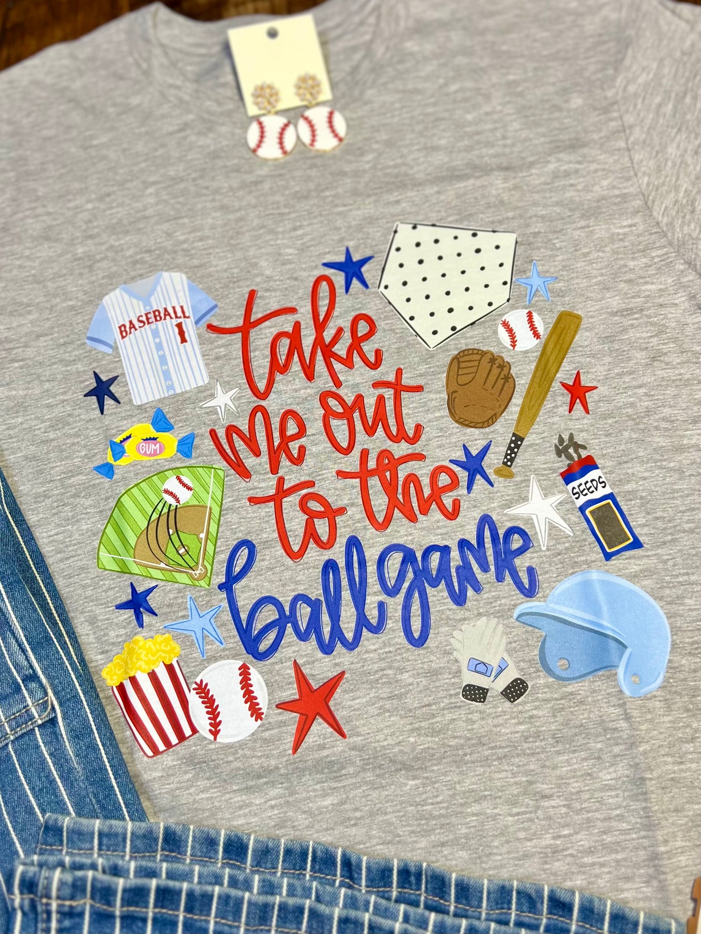 Take Me Out To The Ball Game Baseball T-Shirt