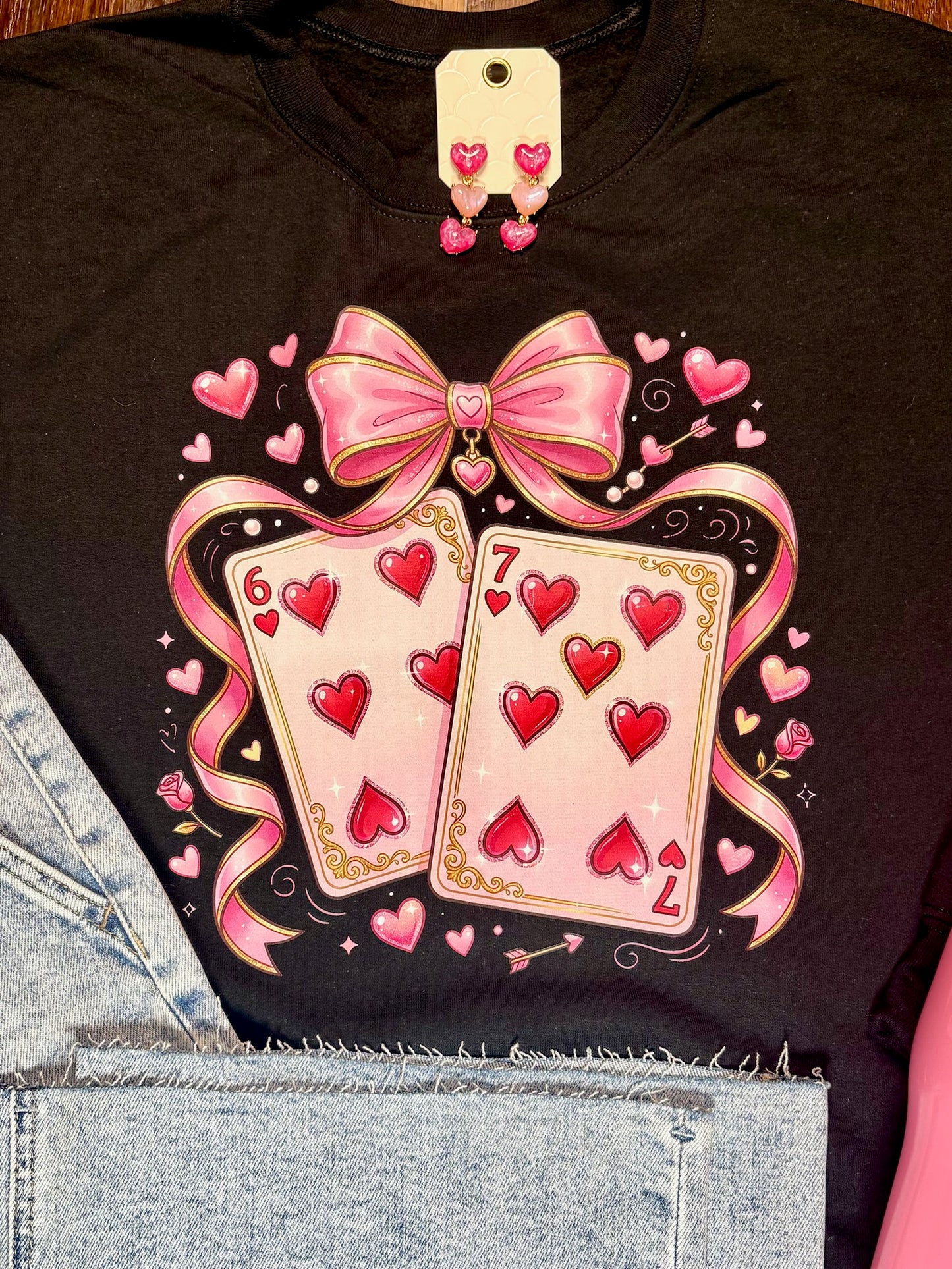 Valentine’s Six-Seven Playing Cards Sweatshirt