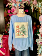 Load image into Gallery viewer, Light Blue Vintage Christmas Nutcracker Pullover
