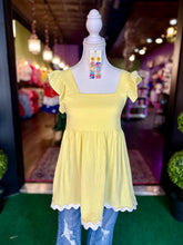 Load image into Gallery viewer, Yellow Babydoll Blouse w/ Ric Rac Trim
