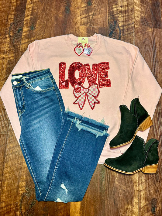 Coquette Sequin LOVE Sweatshirt