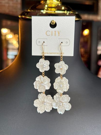 Pearl Flower Drop Earrings