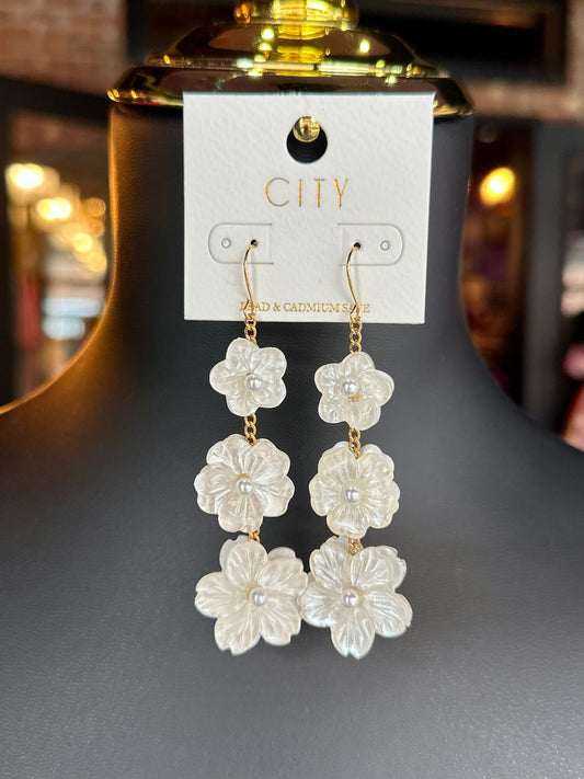 Pearl Flower Drop Earrings