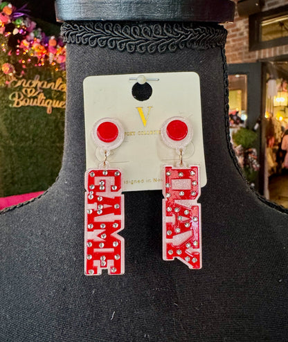 Red & White GAME DAY Earrings