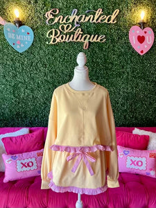 Yellow & Pink Gingham Ruffle Set