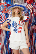 Load image into Gallery viewer, White Patriotic Ribbon Front Top
