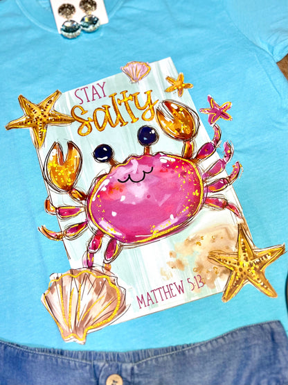 Comfort Colors “Stay Salty” Mathew 5:13 T-Shirt