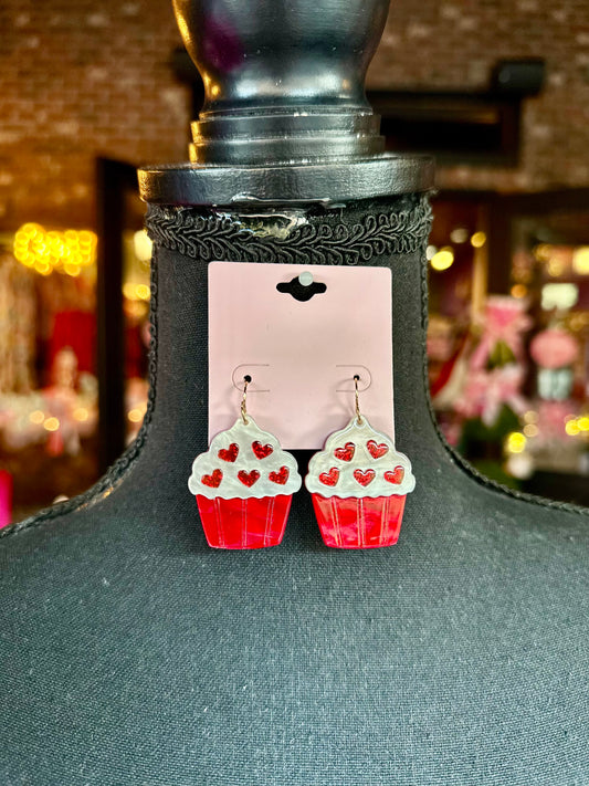 Red Cupcake Earrings