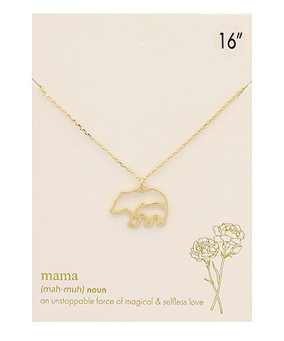 Mama & Baby Bear Necklace