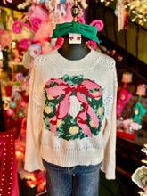 Load image into Gallery viewer, Pearl Christmas Wreath Knit Sweater
