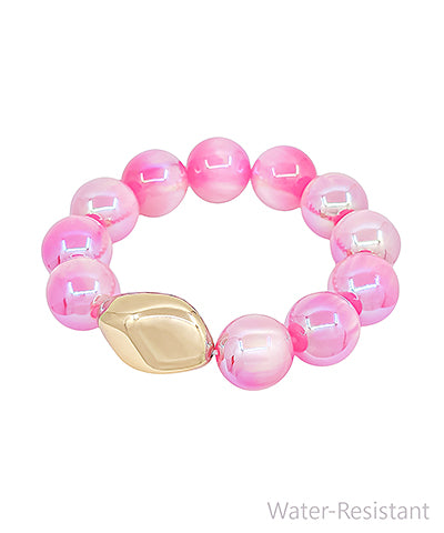 Pink & Gold Candy Bead Bracelet