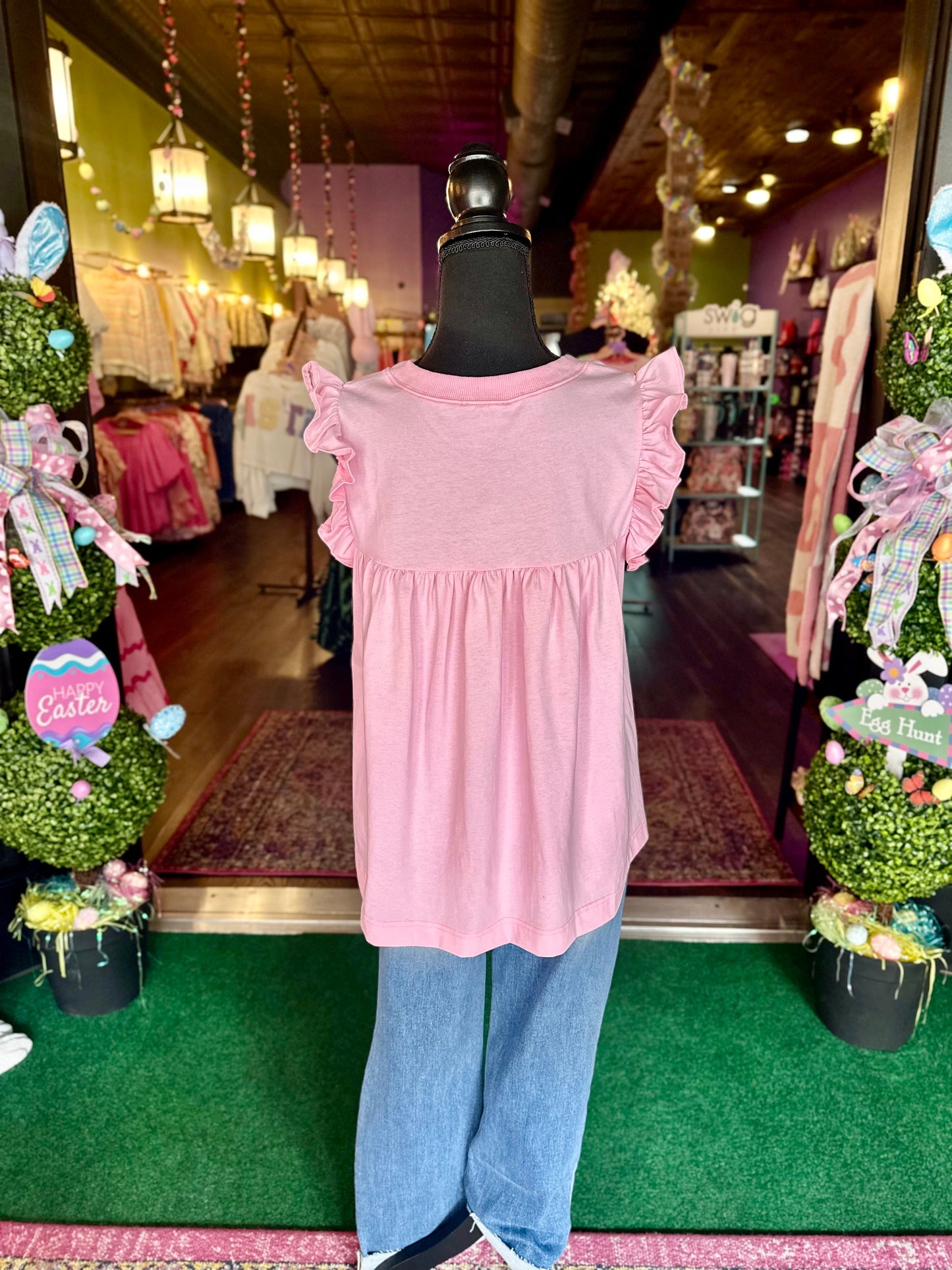 Pink Sleeveless Jersey Top