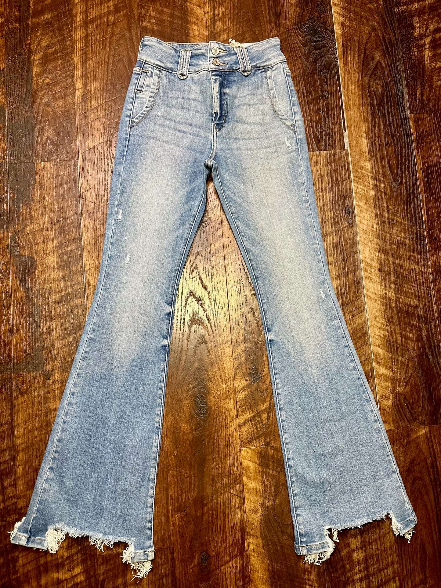 Kancan Medium Wash High Rise Flare Jeans