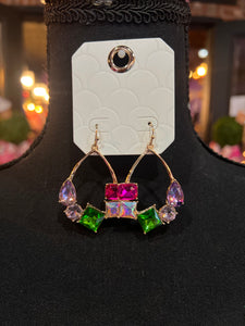 Multicolor jeweled earrings