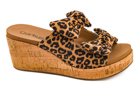 Corky’s Bowed Up Leopard Wedges