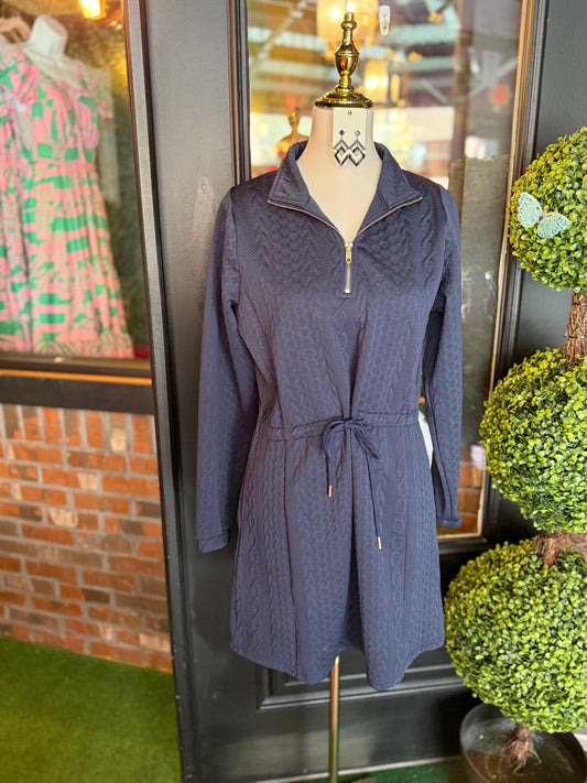 Cable Knit Quarter-Zip Mini Dresses