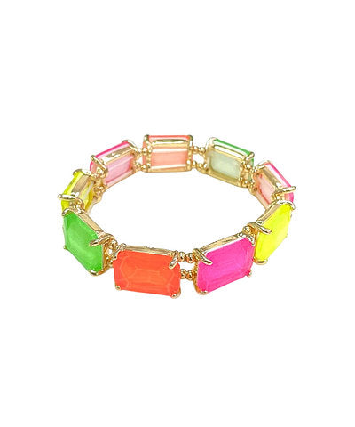 Neon Multi Cut Glass Bracelet