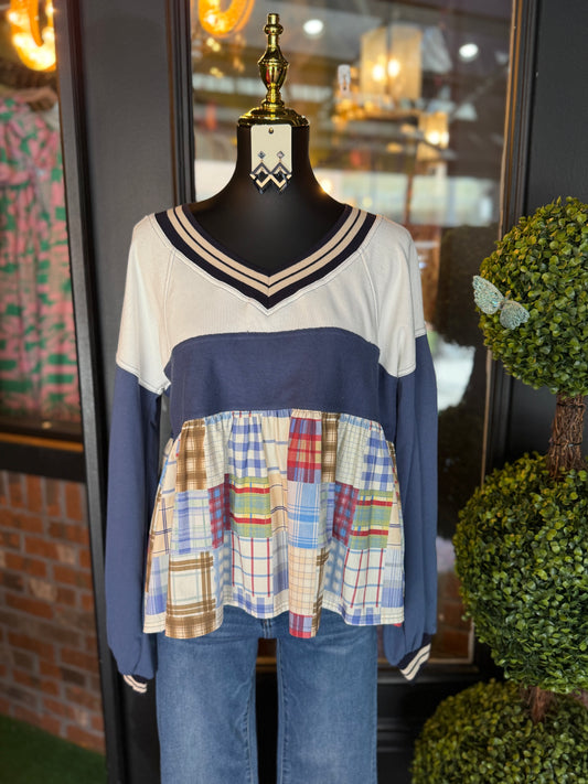 Autumn Picnic Mix Plaid Top
