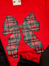 Load image into Gallery viewer, Plaid Christmas Bow Sweatshirt
