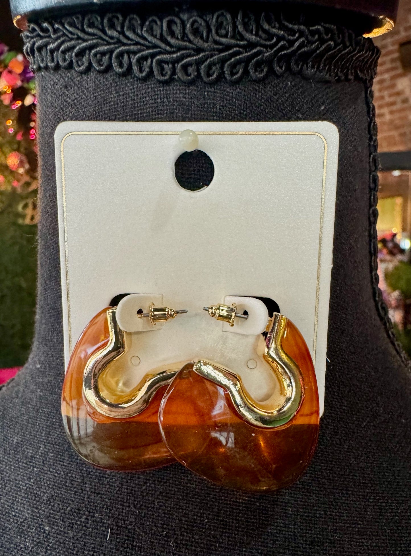 Brown & Gold Geometric Earrings