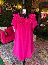 Load image into Gallery viewer, Hot Pink Ruffled Woven Dress
